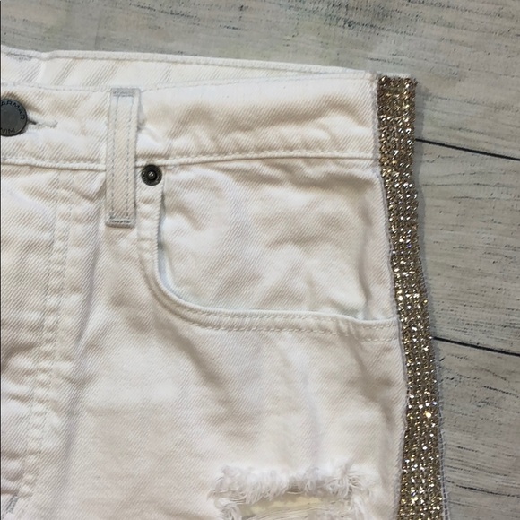 LF Carmar Rhinestone Hi Rise Distress Jean Shorts - Picture 6 of 10